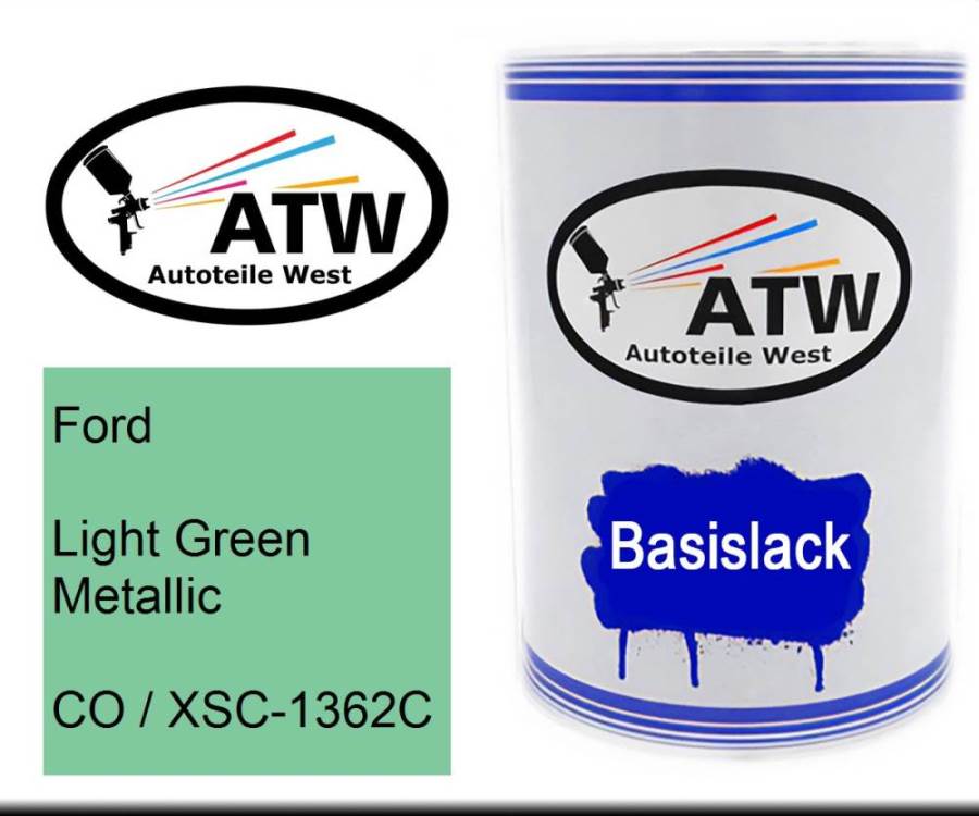 Ford, Light Green Metallic, CO / XSC-1362C: 500ml Lackdose, von ATW Autoteile West.